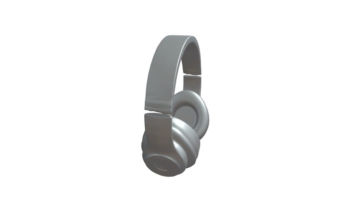blue over-ear headphones 3D Model