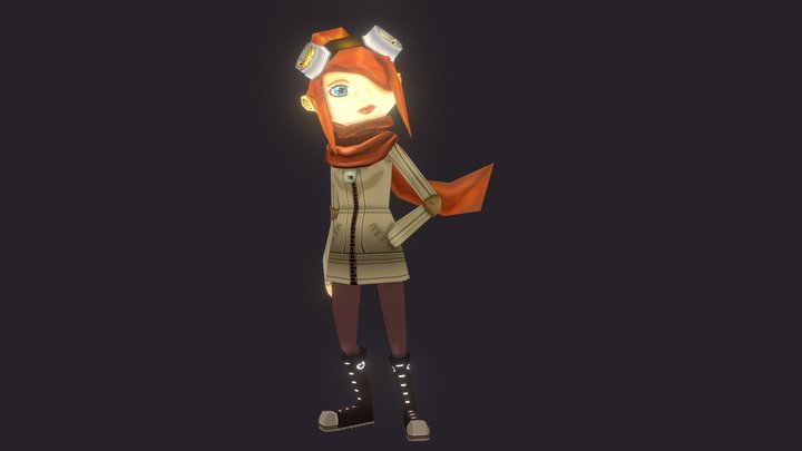 Aviator Girl 3D Model