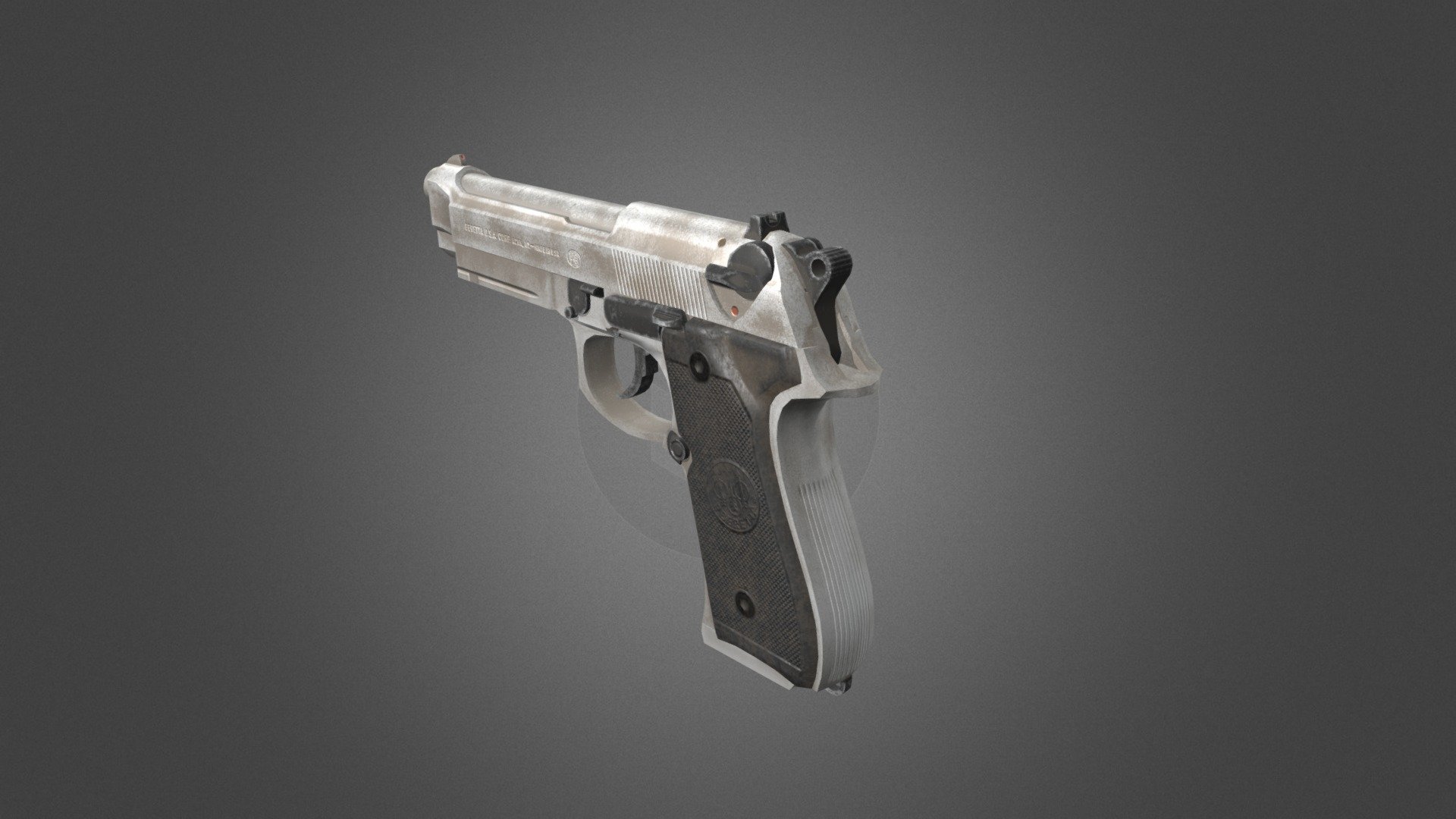 Beretta 92fs USA silver pistol with dust - Buy Royalty Free 3D model by ...