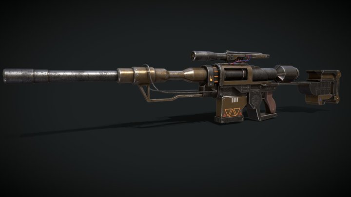 Gun Sniper - Game Ready 3D Model