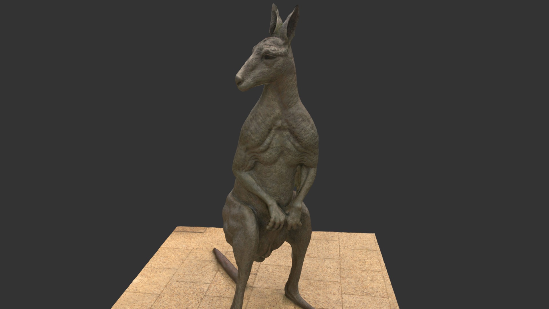 3D model Kangaroo statue - This is a 3D model of the Kangaroo statue. The 3D model is about a statue of a kangaroo.
