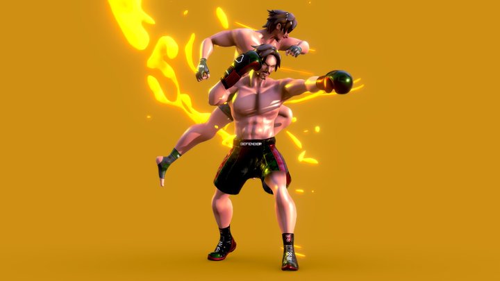 Low Poly - Male Boxer & MMA Fighter - Alejandro 3D Model