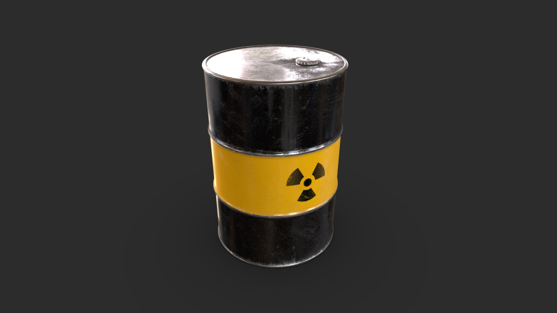 3D model Radioactive Drum - This is a 3D model of the Radioactive Drum. The 3D model is about a can with a face drawn on it.