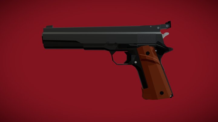 Lowpoly Kault M1911 Custom Sharpshooter 3D Model