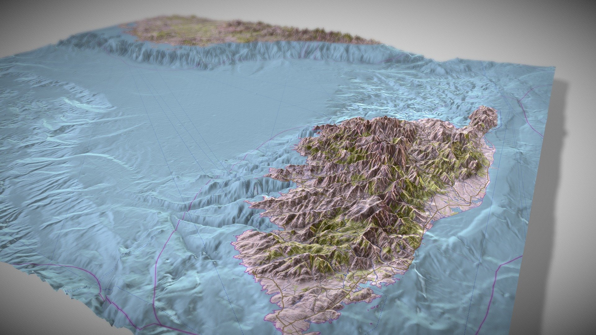 Corsica bathymetry (GEBCO_2019)