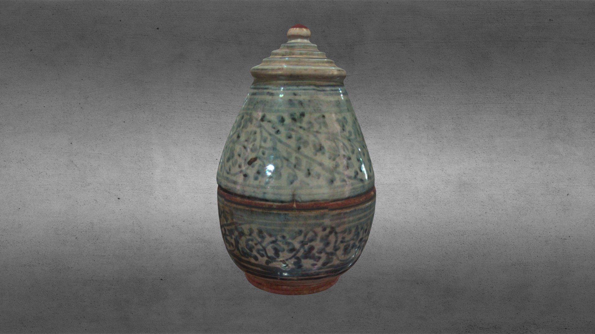 Pear-shaped jar with lid