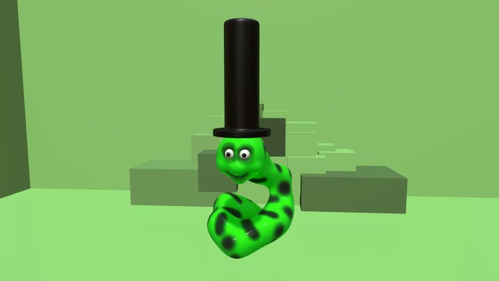 Snake with a Hat. 3D Model