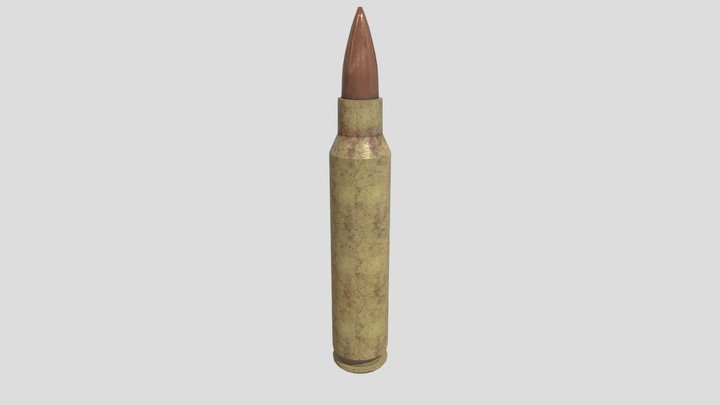 .223 Remington Ammo 3D Model