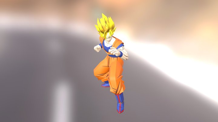 Dragon Ball Z Budokai 2 - Goku Super Saiyan 3D Model