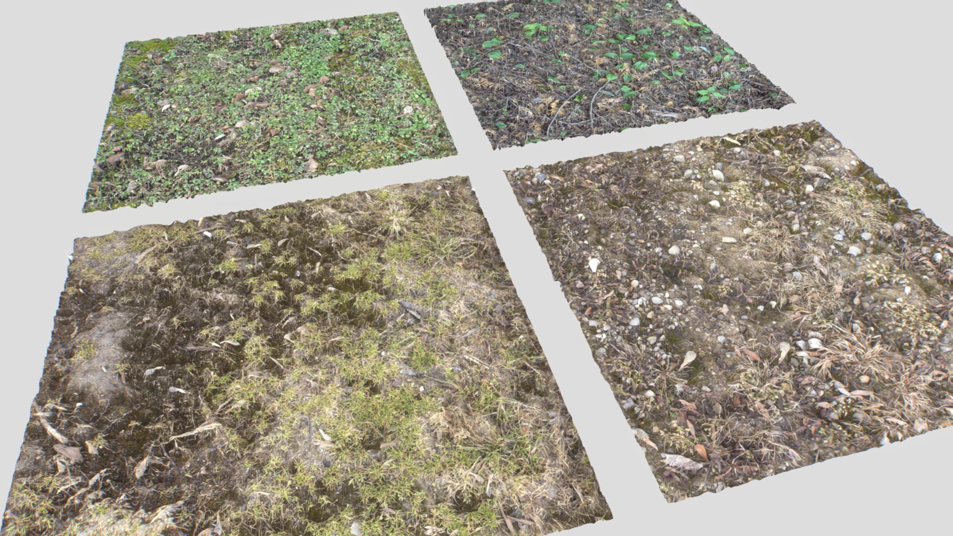 3D model Forest Terrain Pack PBR 3 Texture - This is a 3D model of the Forest Terrain Pack PBR 3 Texture. The 3D model is about a road with grass and rocks.