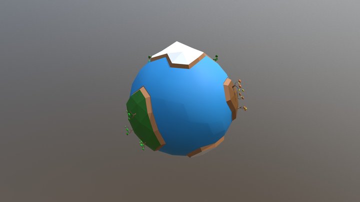 Low Poly Planet Earth 3D Model