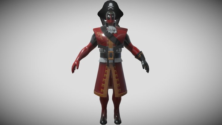 Deadpool Pirate 3D Model