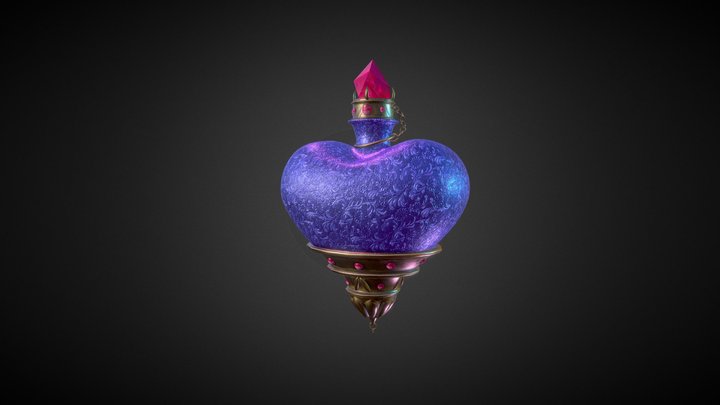 Heart-shaped potion bottle 3D Model