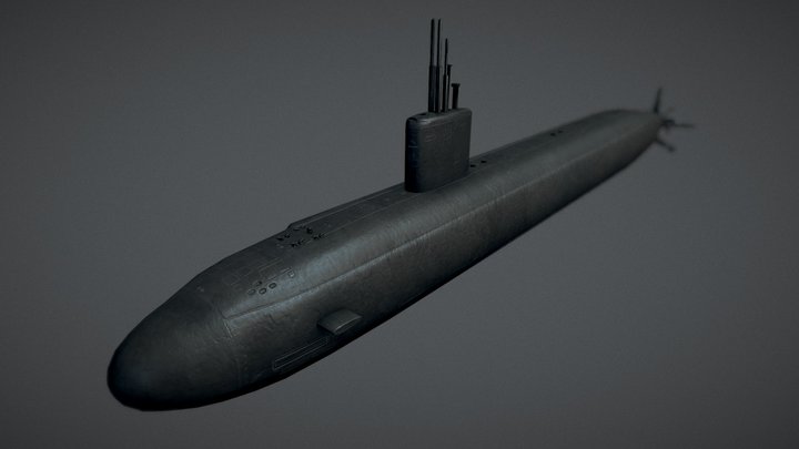 USA Submarine Santa Fe |Game-Ready| 3D Model