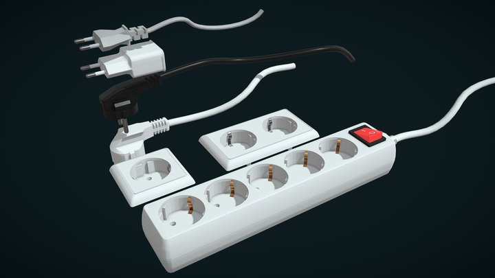 Power Plug /-Outlet /-Adapter | Connector Strip 3D Model