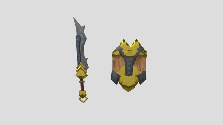 sword and shield 3D Model