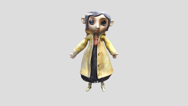 Doll wearing a yellow coat and black dress – Modèle 3D gratuit STL