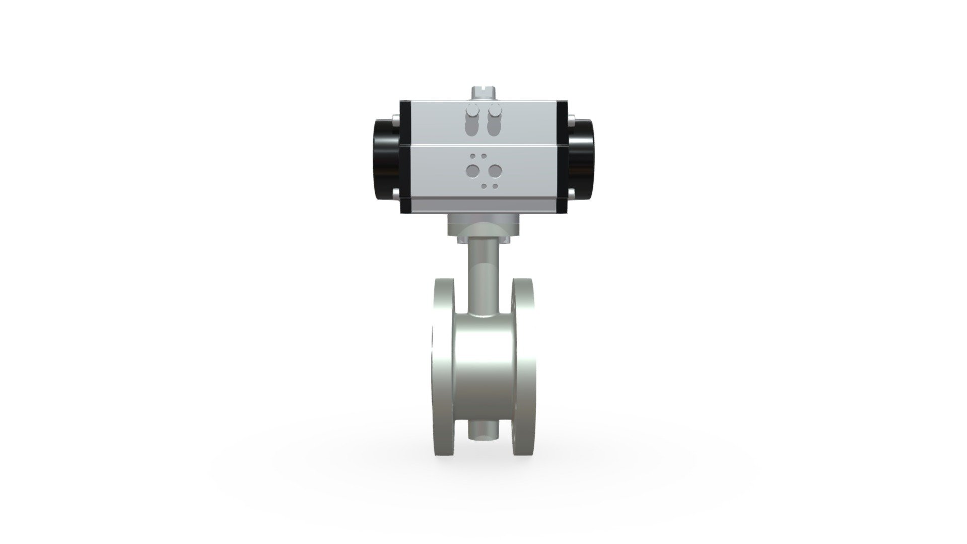 DIN-EN Double Flange Type Pneumatic Butterfly Va — Sketchfab embed 3D viewer