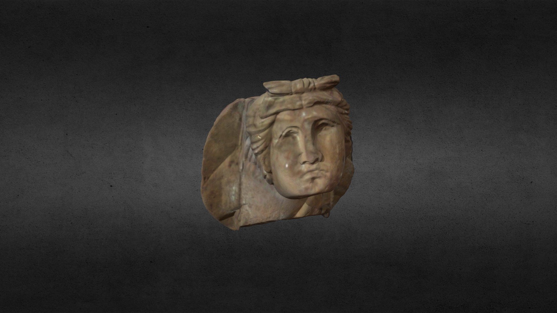 Carving of a human head