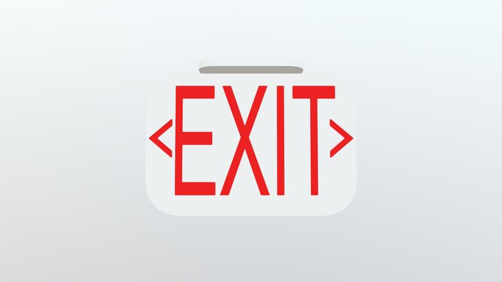 Simple Exit Sign 3D Model