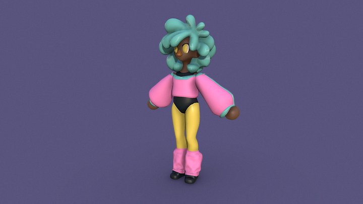 arobics lady model. 3D Model