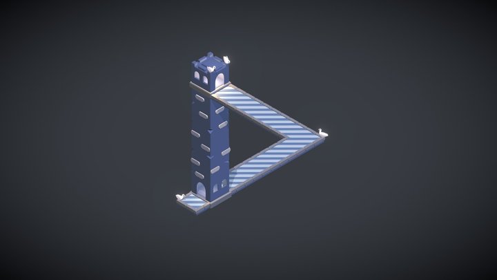 Penrose Triangle Building - Paradox Toolkit 3D Model