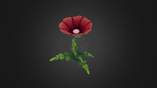 Red Flower 3D Model