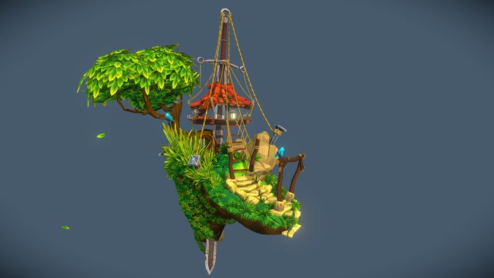 Sword shrine diorama 3D Model