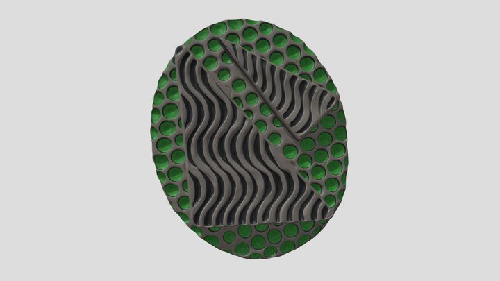 Precious Metal Silver Clay Pendant with Enamel 3D Model