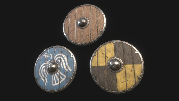Medieval Viking Round Shield - Customizable 3D Model