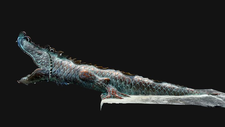 Bronze Crocodile Sculpture (Scaniverse) – Modèle 3D gratuit STL