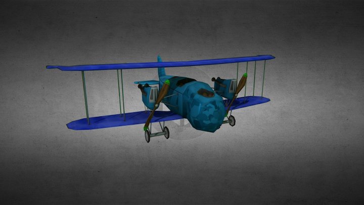 Stylized WW1 Plane - LOW poly 3D Model