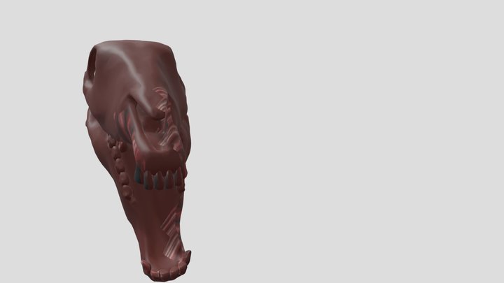 Short Horse Scary Meat Horse 3D Model