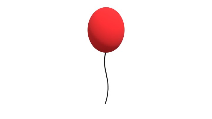 Clean Red Balloon 3D Model