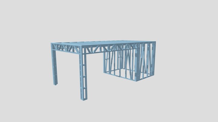 Schuur 7 x 3,5 x 2,8 meter (KITS 06) 3D Model