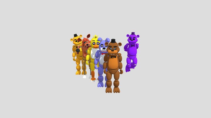 All Fnaf 1 Animatronics 3D Model