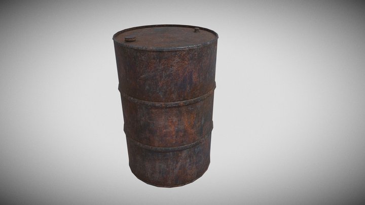 Old barrel gam-ready. UNITY 3D Model