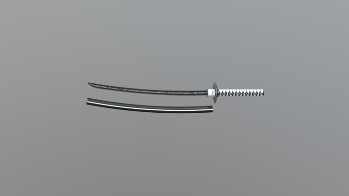 Infected Showcase Weapon: Blood Soaked Katana 3D Model