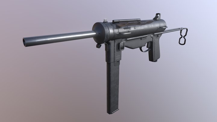 M3 submachine gun (Grease gun) 3D Model