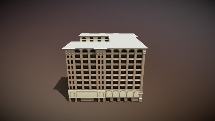 Big modular building for CarX 3D Model
