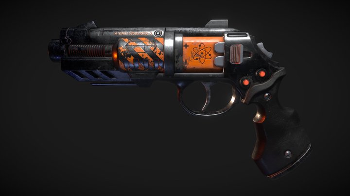 Atomic Flamer Sci-fi Handgun 3D Model
