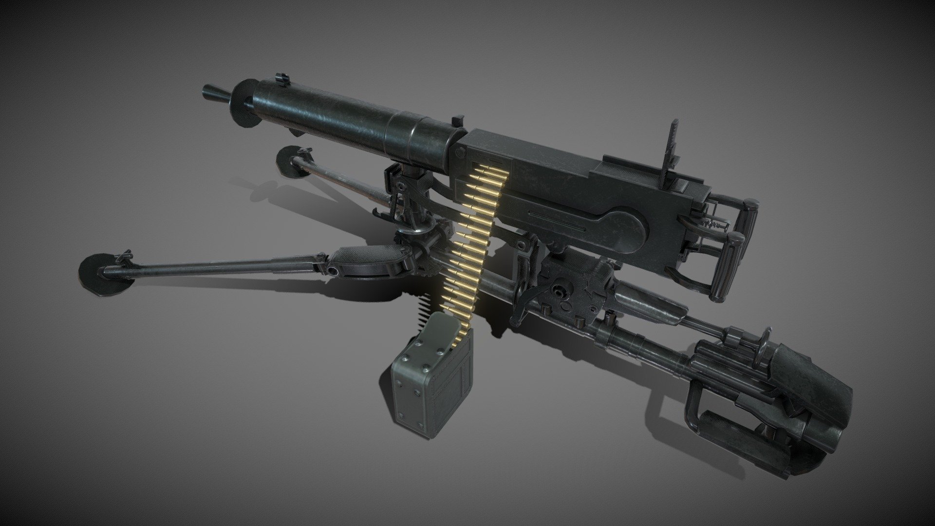 Maxim Gun heavy Machine Gun Buy Royalty Free 3D Model By CG Digital 