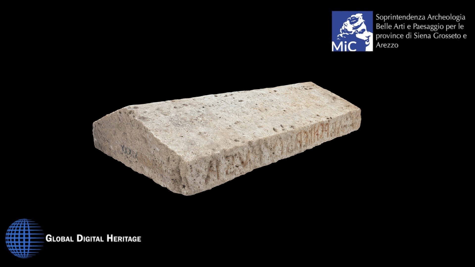 Travertine lid of urn, Tumulus of Molinello