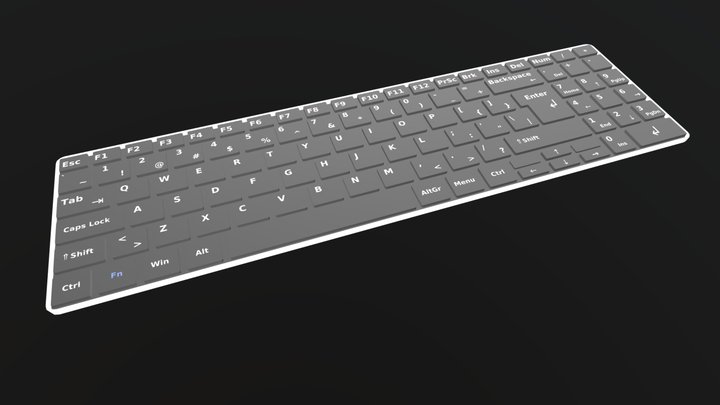 Wireless Compact Keyboard 3D Model