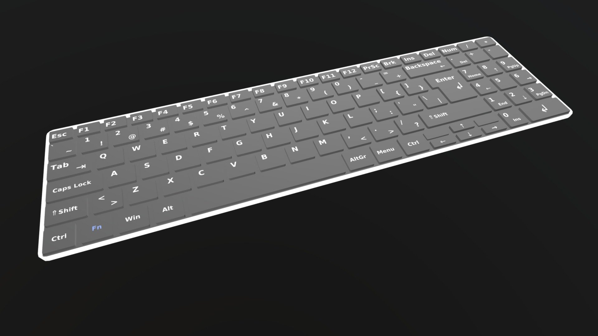 Wireless Compact Keyboard Download Free 3D model by CdR (CdRibin) [69e263d] Sketchfab