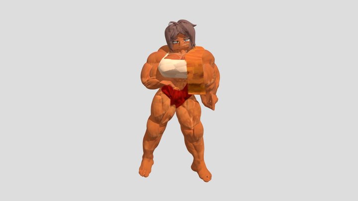 Muscular girl 3D Model
