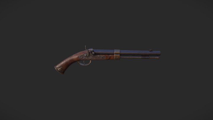 Gun UV 3D Model