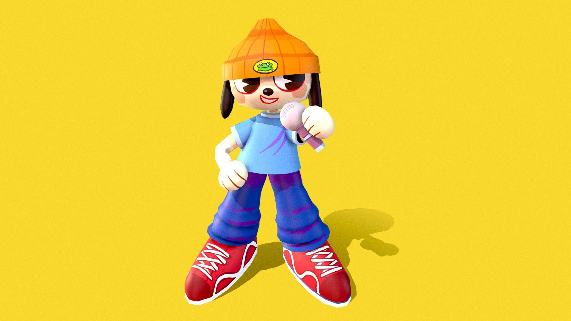 Parappa The Rapper free 3D model animated rigged