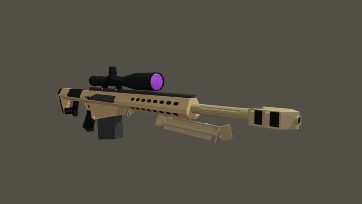 Barrett M82A1 / Low Poly 3D Model