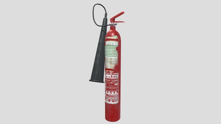 3D Co2 Fire Extinguisher 3D Model